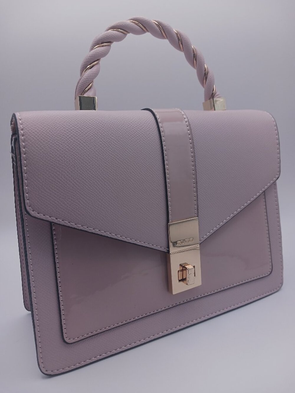 Aldo - Blush/Pink Top Handle Satchel Bag Gold Hardware Crossbody Strap